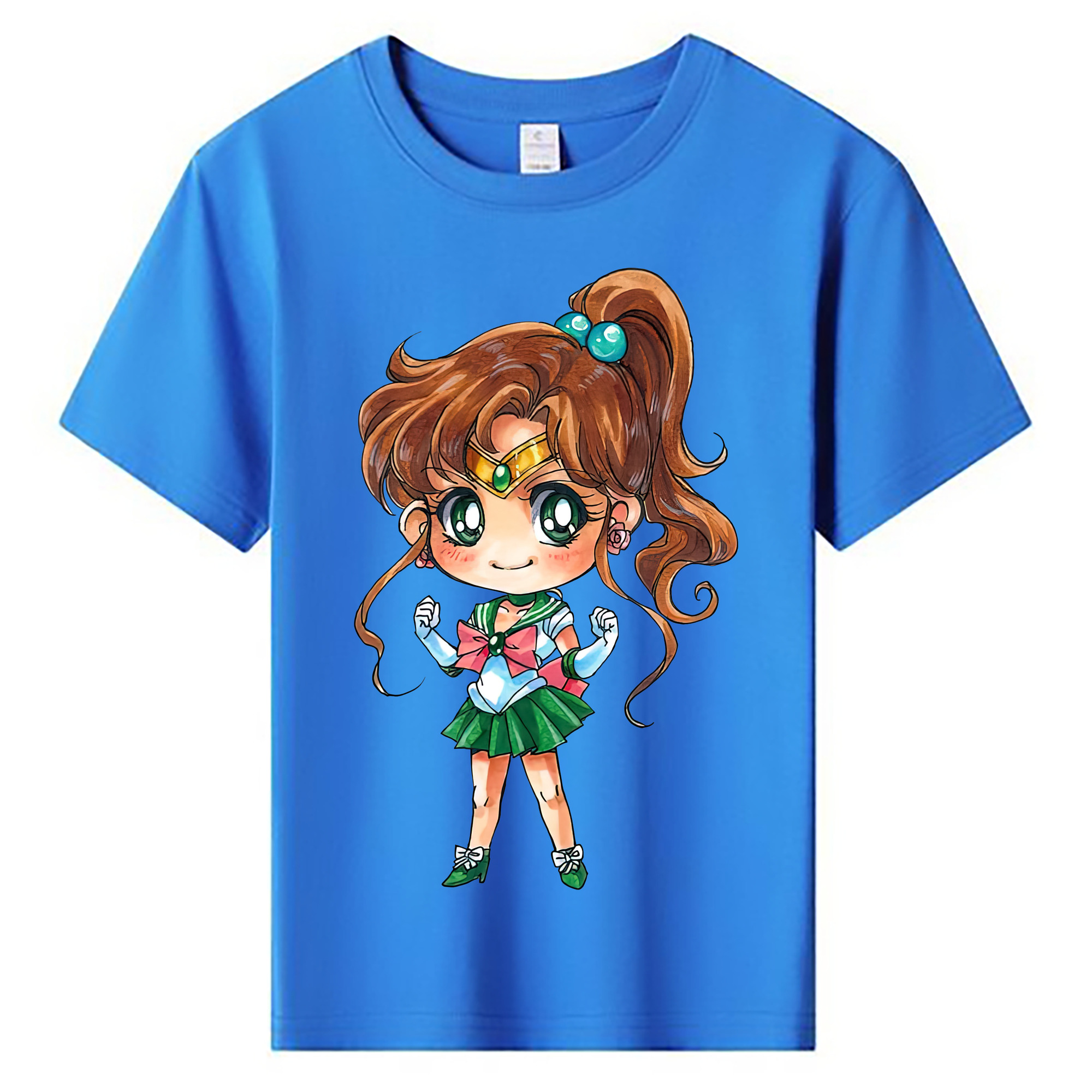 （画像用） 美少女戦士セーラームーン 木野 まこと きの まこと Sailor Moon Kino Makoto （セーラージュピター；Sailor Jupiter） 綿100％キッズTシャツ（フロントプリント）